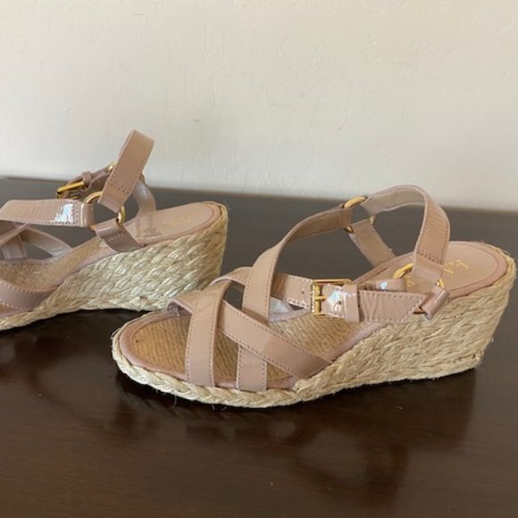 Lauren Ralph Lauren Chrissy Patent Leather Espadrilles Wedge Size 5B - Picture 5 of 15